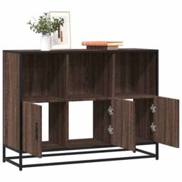 Berkfield Home Sideboard Brown Oak 100x35x76 cm Engineered Wood - Size: 100 x 35 x 76 cm - thumbnail 2