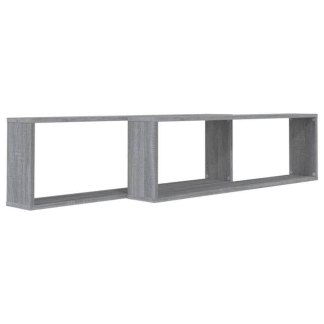 Berkfield Home Wall Cube Shelves 2 pcs Grey Sonoma 100x15x30 cm Engineered Wood - Size: 100 x 15 x 30 cm - image 1
