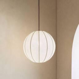 CGC Lighting Anica White Round Globe Stretched Fine Cotton Fabric Lampshade - thumbnail 2