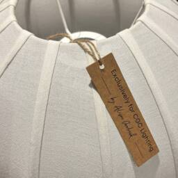 CGC Lighting Anica White Round Globe Stretched Fine Cotton Fabric Lampshade - thumbnail 8
