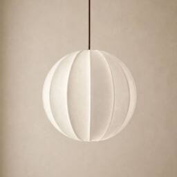 CGC Lighting Anica White Round Globe Stretched Fine Cotton Fabric Lampshade - thumbnail 9