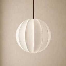 CGC Lighting Anica White Round Globe Stretched Fine Cotton Fabric Lampshade