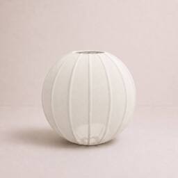 CGC Lighting Anica White Round Globe Stretched Fine Cotton Fabric Lampshade - thumbnail 3