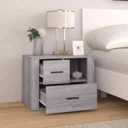 Berkfield Home Bedside Cabinet Grey Sonoma 60x36x45 cm Engineered Wood - Size: 60 x 36 x 45 cm - thumbnail 3