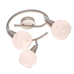 Netlighting Elliott Ceiling Spotlight Clusters Nickel ed Glass Shade 3x E14 in Grey