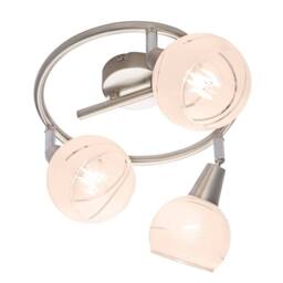 Netlighting Elliott Ceiling Spotlight Clusters Nickel ed Glass Shade 3x E14 in Grey - thumbnail 2