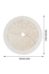 Living and Home Hot Stamping Golden Twig Plush Christmas Tree Skirt in White - thumbnail 5