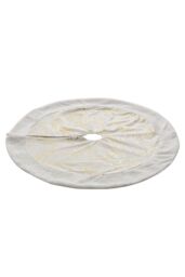 Living and Home Hot Stamping Golden Twig Plush Christmas Tree Skirt in White - thumbnail 3