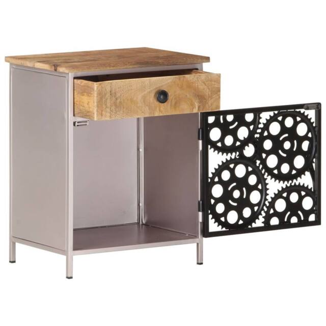 Berkfield Home Beautiful Bedside Cabinet 40x30x50 cm Rough Mango Wood in Brown - Size: 40 x 30 x 50 cm - image 1