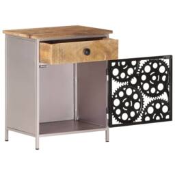 Berkfield Home Beautiful Bedside Cabinet 40x30x50 cm Rough Mango Wood in Brown - Size: 40 x 30 x 50 cm - thumbnail 1
