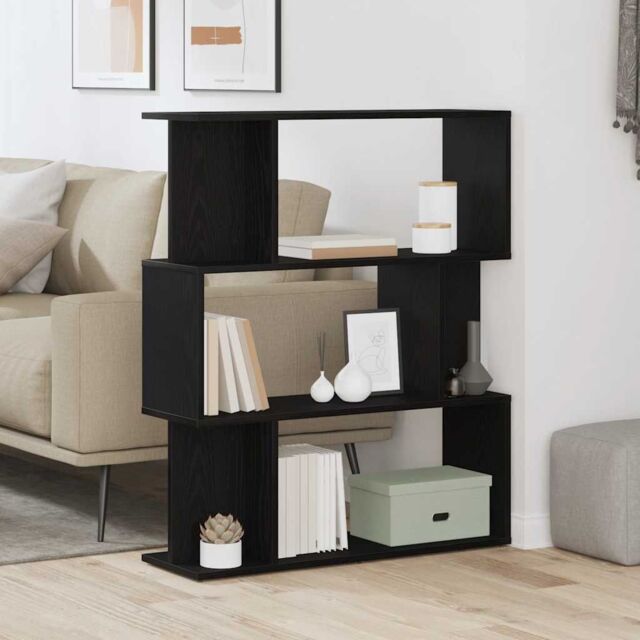 Berkfield Home Bookcase Black Oak 80x24x96 cm Engineered Wood - Size: 80 x 24 x 96 cm - image 1