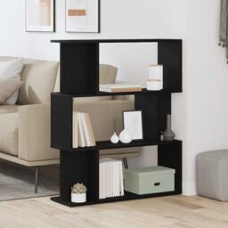 Berkfield Home Bookcase Black Oak 80x24x96 cm Engineered Wood - Size: 80 x 24 x 96 cm - thumbnail 1