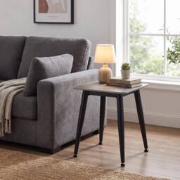 Havendro Grey Sintered Stone Side Table Scratch Resistant Sofa Lamp Table - thumbnail 4