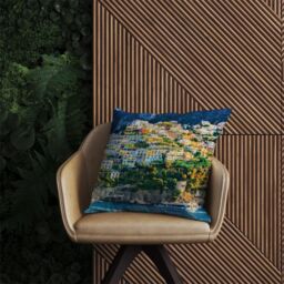 Warren Reed - Designer Positano, Amalfi Coast Outdoor Cushion in Green - Size: 60 cm x 60 cm - thumbnail 2