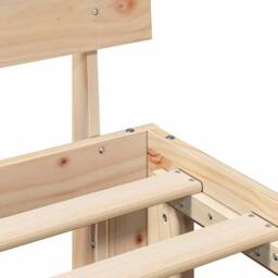 Berkfield Home Bed Frame with Headboard 140x190 cm Solid Pine Wood in Light Oak - thumbnail 8