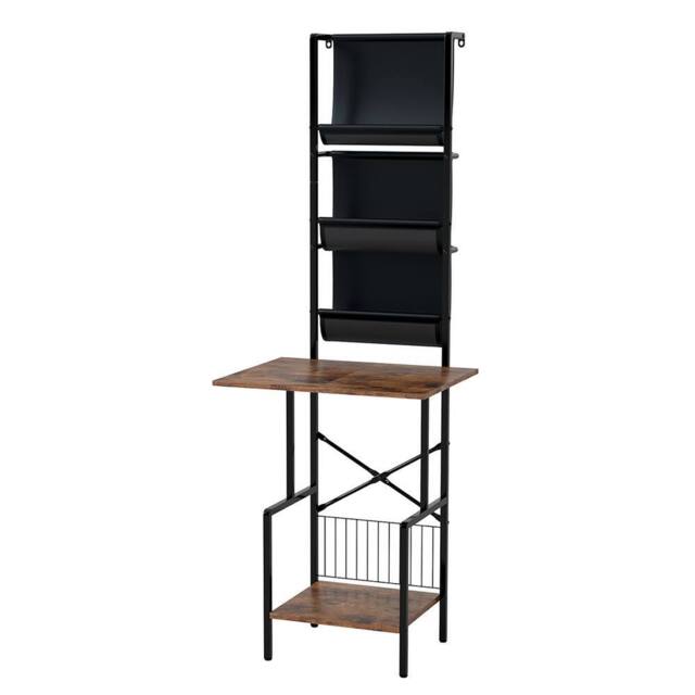 Levede Record Stand Player Display Storage Shelf Cabinet 2 Shelves 3 Racks in Brown - image 1