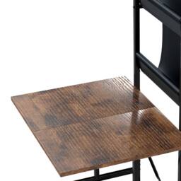 Levede Record Stand Player Display Storage Shelf Cabinet 2 Shelves 3 Racks in Brown - thumbnail 5