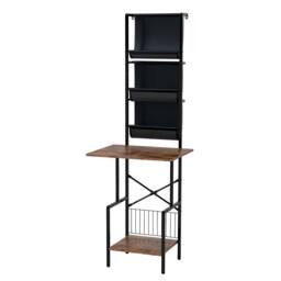 Levede Record Stand Player Display Storage Shelf Cabinet 2 Shelves 3 Racks in Brown - thumbnail 1