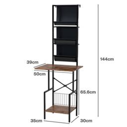 Levede Record Stand Player Display Storage Shelf Cabinet 2 Shelves 3 Racks in Brown - thumbnail 4