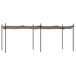 Berkfield Home Pergola with Retractable Roof Taupe 589x292x230 cm in Beige - Size: 589 x 292 x 230 cm - thumbnail 2