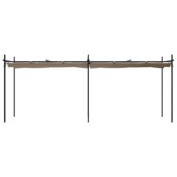 Berkfield Home Pergola with Retractable Roof Taupe 589x292x230 cm in Beige - Size: 589 x 292 x 230 cm - thumbnail 3