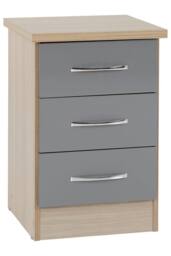 Seconique Nevada 3 Door 2 Drawer Mirrored Wardrobe Bedroom Set in Grey - thumbnail 4