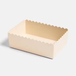 OHS 2 x Scallop Edge Organiser PP Plastic Box Tub Storage Bin Container in Cream - thumbnail 5