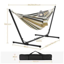 Kelvenix Desert Stripe 2-seater Hammock w/ Adjustable in Brown - Size: 0.6m2 - thumbnail 2