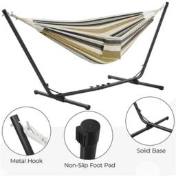 Kelvenix Desert Stripe 2-seater Hammock w/ Adjustable in Brown - Size: 0.6m2 - thumbnail 3
