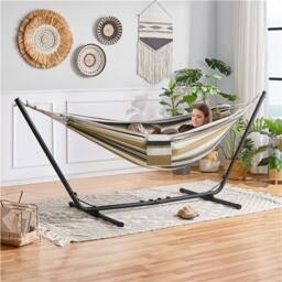 Kelvenix Desert Stripe 2-seater Hammock w/ Adjustable in Brown - Size: 0.6m2 - thumbnail 5