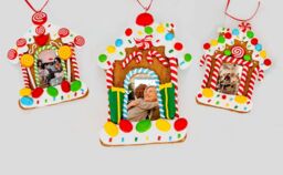 Shatchi Christmas Tree Hanging Decoration 12Pcs Photo Frame Homes - thumbnail 2