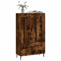 Berkfield Home Highboard Smoked Oak 69.5x31x115 cm Engineered Wood in Brown - thumbnail 3