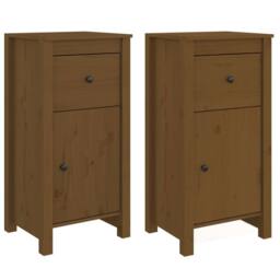 Berkfield Home Sideboards 2 pcs Honey Brown 40x35x80 cm Solid Wood Pine - Size: 40 x 35 x 80 cm - thumbnail 1