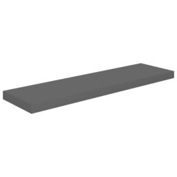 Berkfield Home Floating Wall Shelf High Gloss Grey 90x23.5x3.8 cm MDF - thumbnail 2