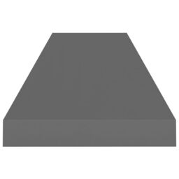 Berkfield Home Floating Wall Shelf High Gloss Grey 90x23.5x3.8 cm MDF - thumbnail 5