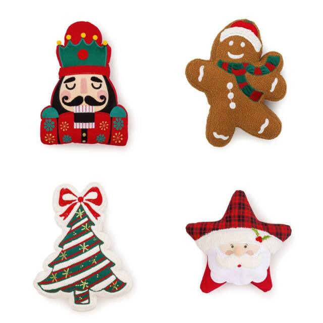 Luxury Living Set of 4 Christmas Themed Novelty Shaped Cushions - Size: 50 cm x 35 cm - image 1
