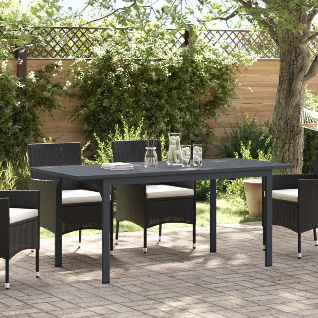 Berkfield Home Garden Table Dark Grey Aluminium Large Expandable Table Leaves - image 1