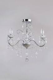 BHS Lighting Small Daphne Chandelier in Metallic Silver - thumbnail 2