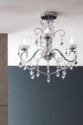 BHS Lighting Small Daphne Chandelier in Metallic Silver - thumbnail 4
