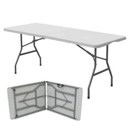 Oypla 6ft Folding Outdoor Trestle Table in White