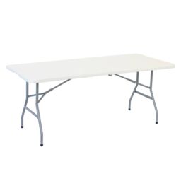 Oypla 6ft Folding Outdoor Trestle Table in White - thumbnail 6