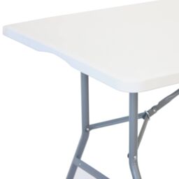 Oypla 6ft Folding Outdoor Trestle Table in White - thumbnail 4