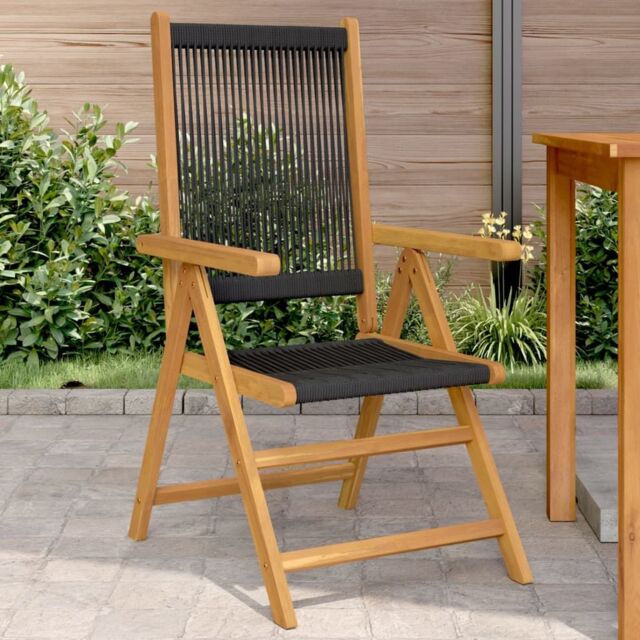 Berkfield Home Garden Chairs 2 pcs Black Solid Wood Acacia & Polypropylene - image 1