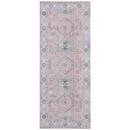 THE RUGS Oriental Gratia Rug Moroccan Inspired Polyester Flatweave 0.5cm in Pink - Size: 80 cm x 150 cm - thumbnail 7