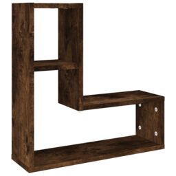 Berkfield Home Wall Shelves 2 pcs Smoked Oak 50x15x50 cm Engineered Wood in Brown - Size: 50 x 15 x 50 cm - thumbnail 4