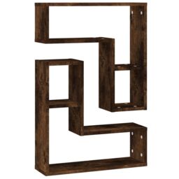 Berkfield Home Wall Shelves 2 pcs Smoked Oak 50x15x50 cm Engineered Wood in Brown - Size: 50 x 15 x 50 cm - thumbnail 2