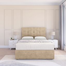 "Sloomy Jasmine Coniston Bed Set With 4 Drawers, Mattress & 26"" Headboard in Cream - Size: King" - thumbnail 2
