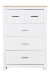 Seconique Portland 3+2 Drawer Chest in White - thumbnail 3