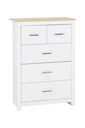 Seconique Portland 3+2 Drawer Chest in White - thumbnail 2