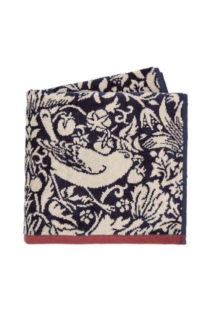 Morris & Co 'Strawberry Thief' Towels in Blue - Size: Bath Sheet - image 1